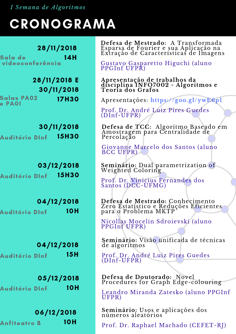 imagem cronograma da I semana de algoritmos
