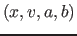 $ (x, v, a, b)$