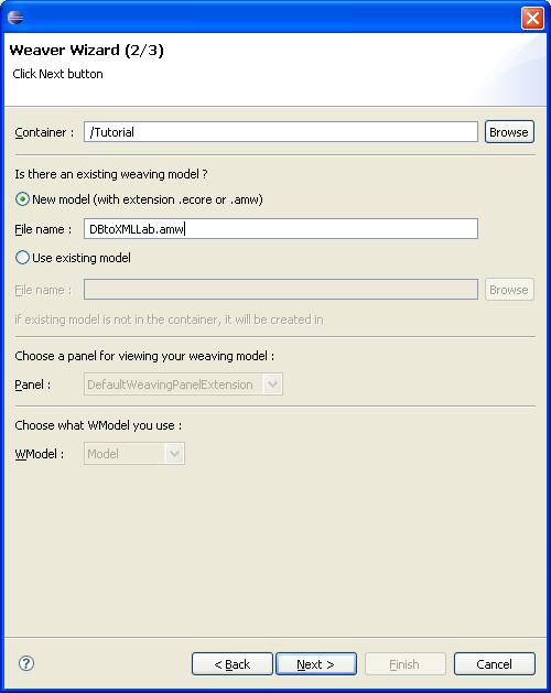 Creating a new weaving model