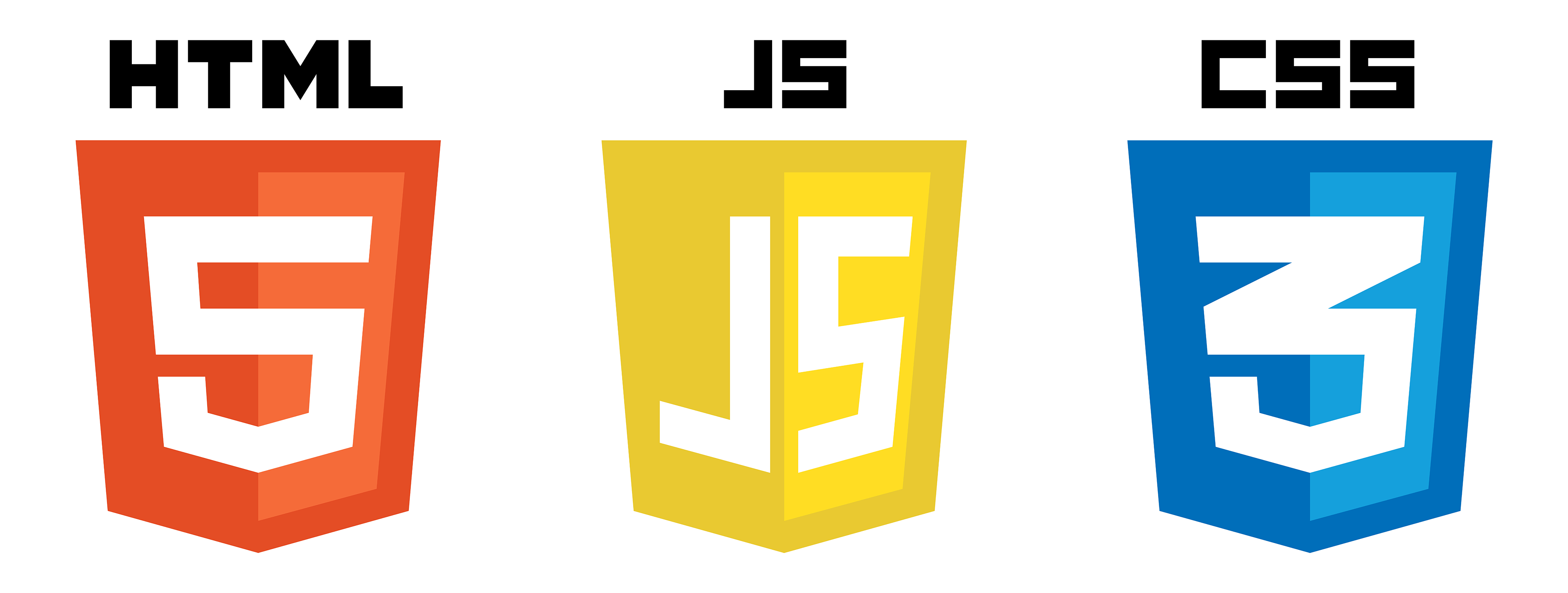 HTML5, CSS3 and JS Logos