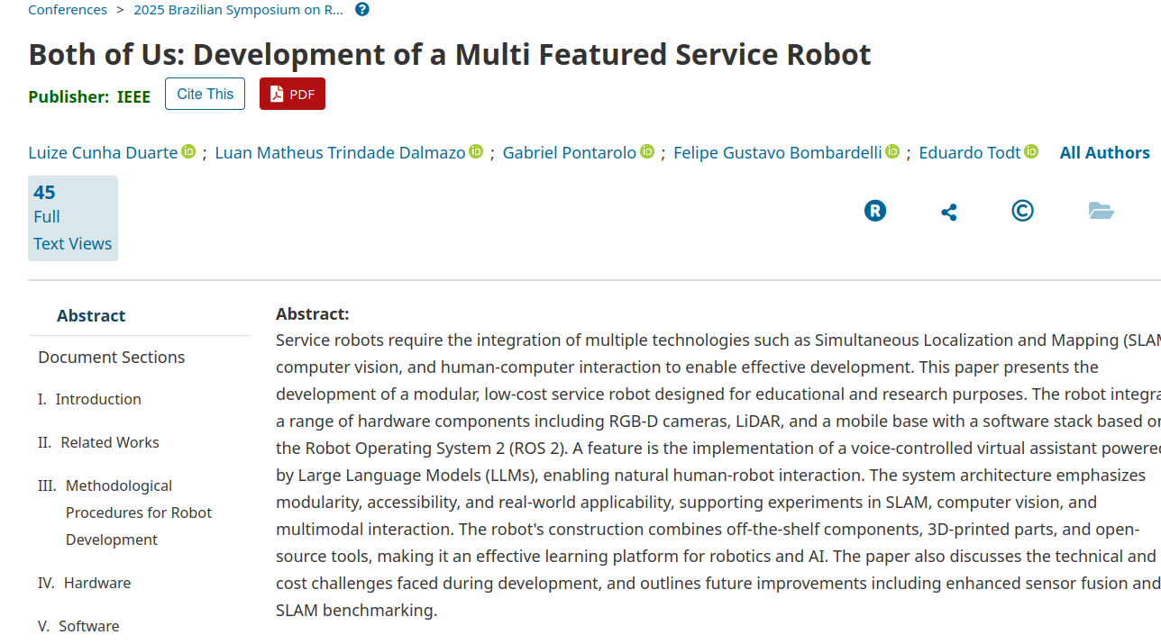 Article Both of Us — A Multi-Featured Service Robot