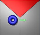 Blue marker passing quickly
				     through a red region